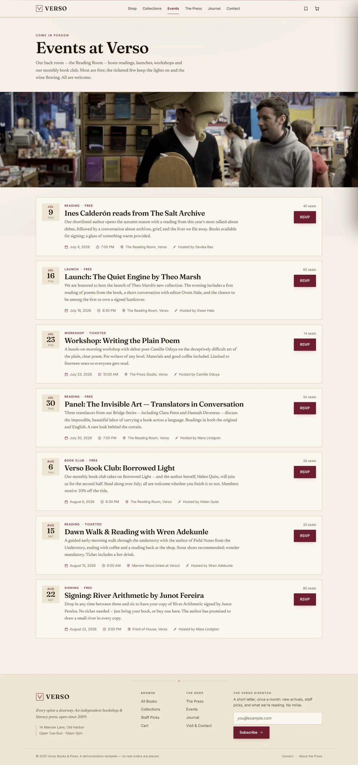 VERSO — Independent Bookshop & Literary Press screenshot 3