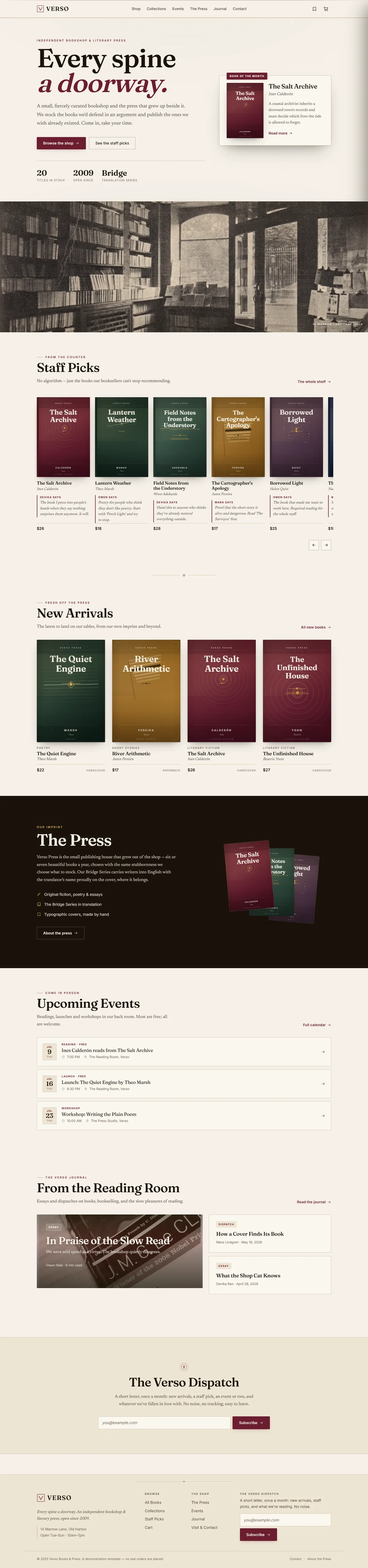 VERSO — Independent Bookshop & Literary Press screenshot 1