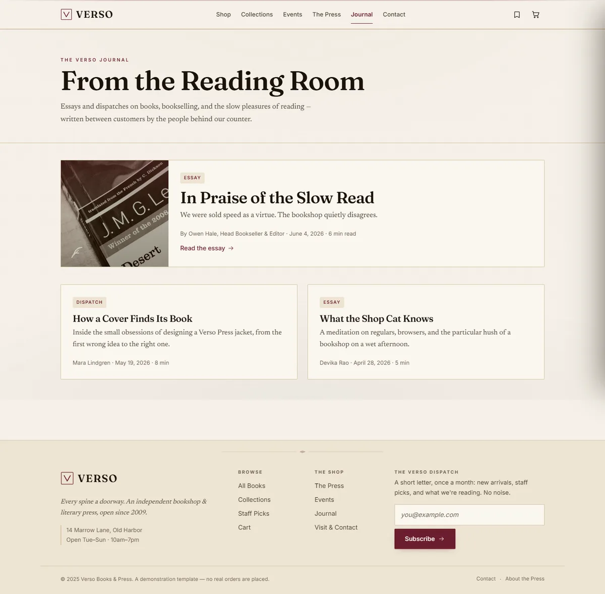 VERSO — Independent Bookshop & Literary Press screenshot 4