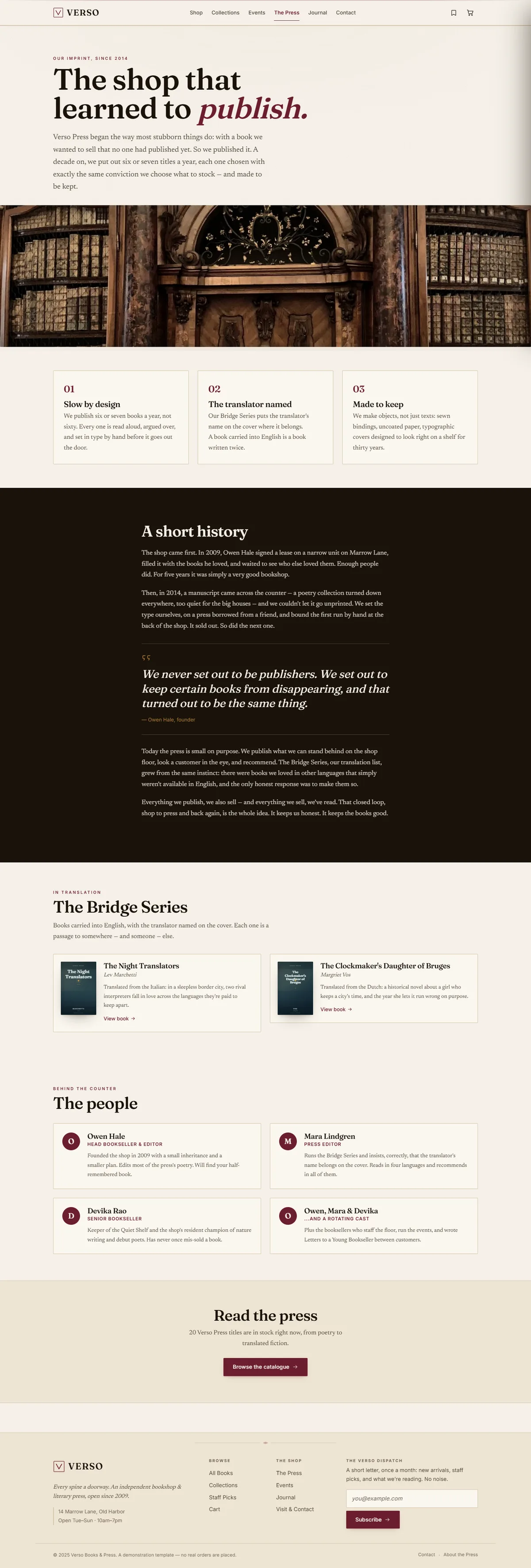 VERSO — Independent Bookshop & Literary Press screenshot 5
