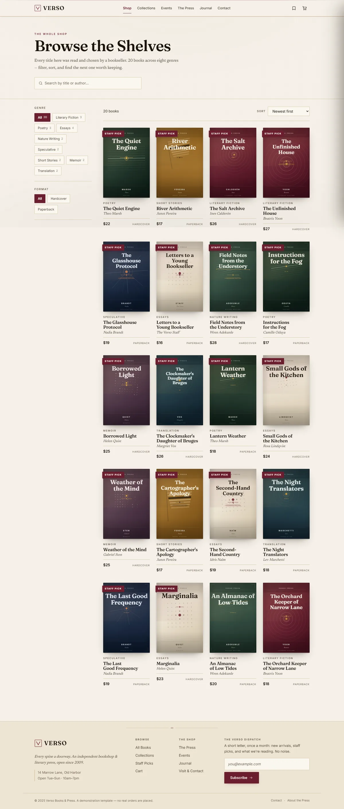 VERSO — Independent Bookshop & Literary Press screenshot 6