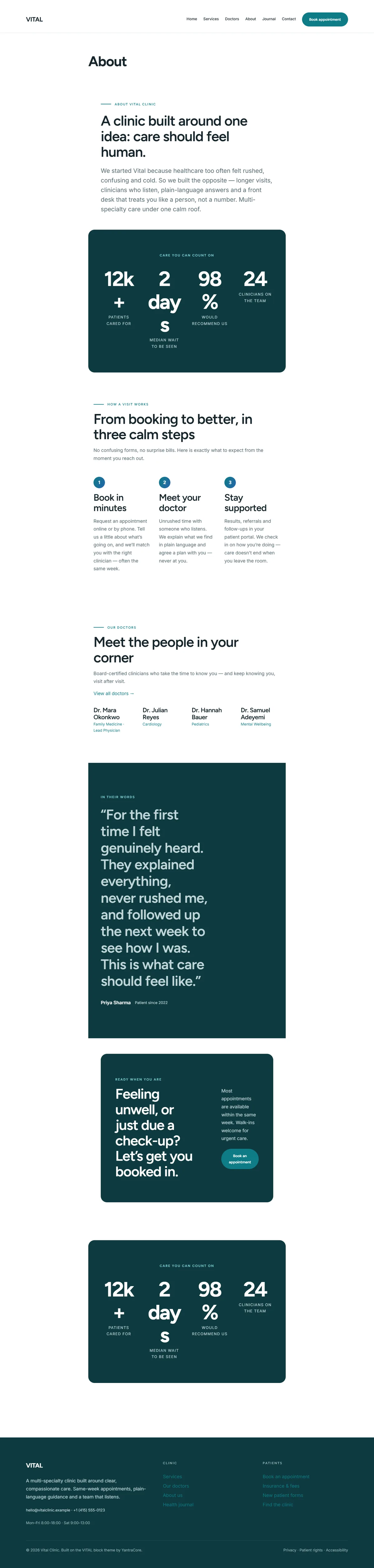 VITAL — WordPress Clinic Theme screenshot 2
