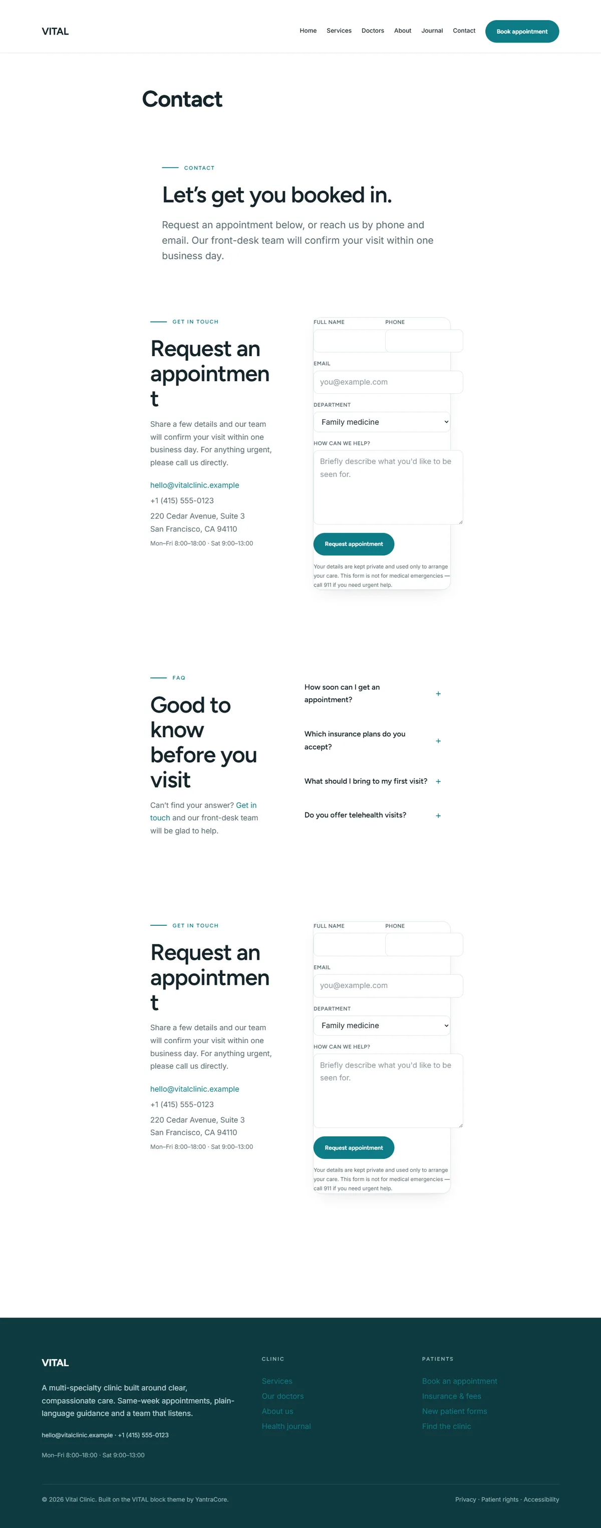 VITAL — WordPress Clinic Theme screenshot 3