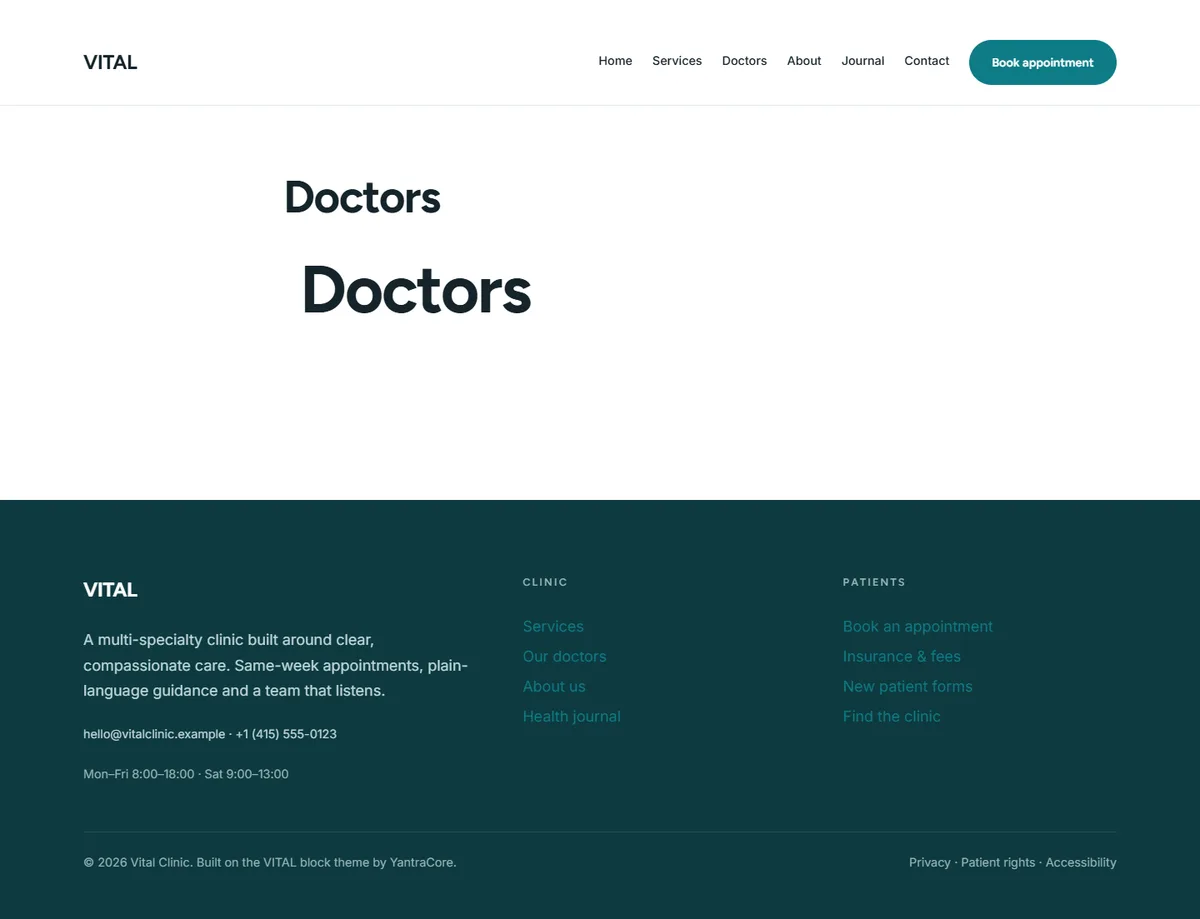 VITAL — WordPress Clinic Theme screenshot 4