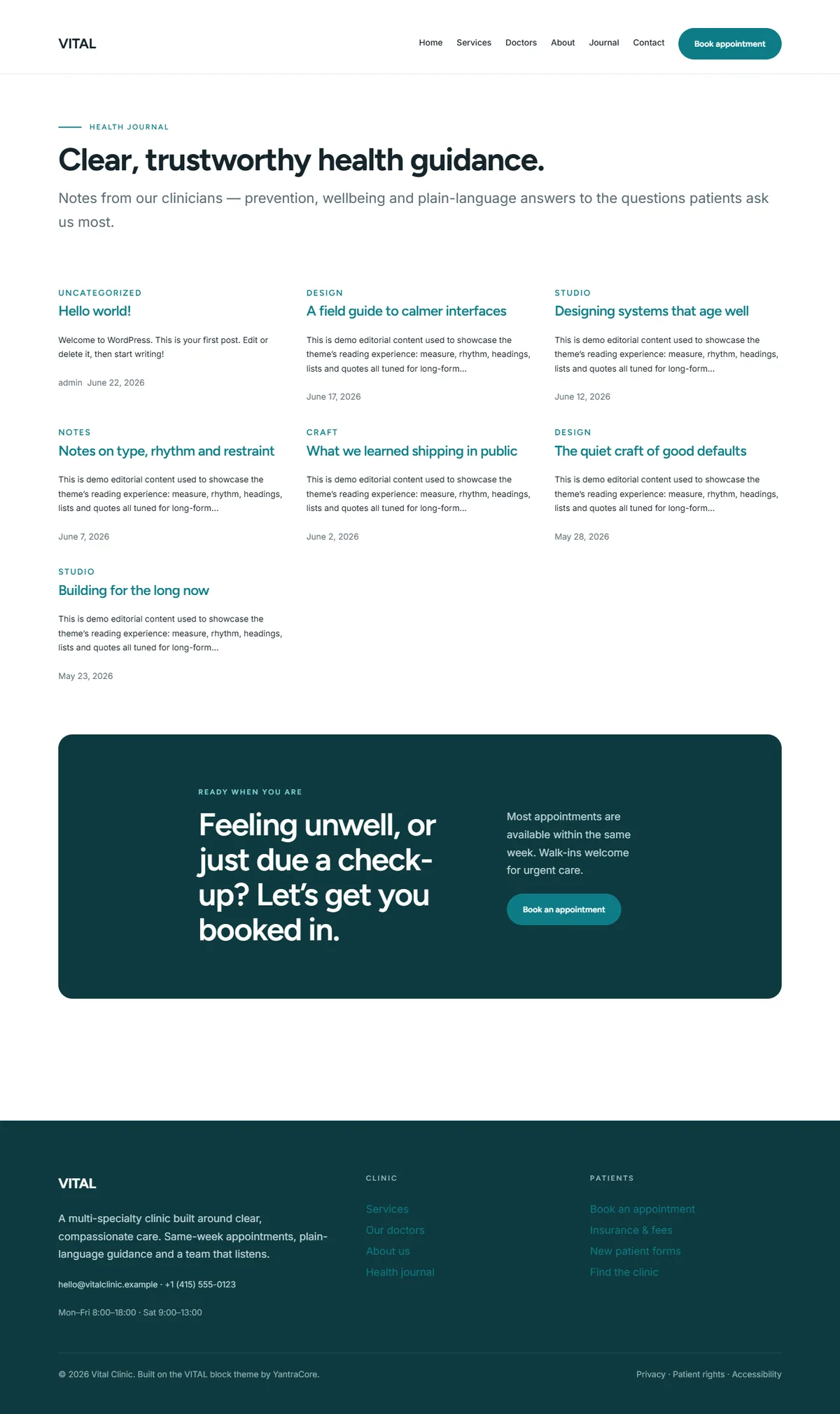 VITAL — WordPress Clinic Theme screenshot 5