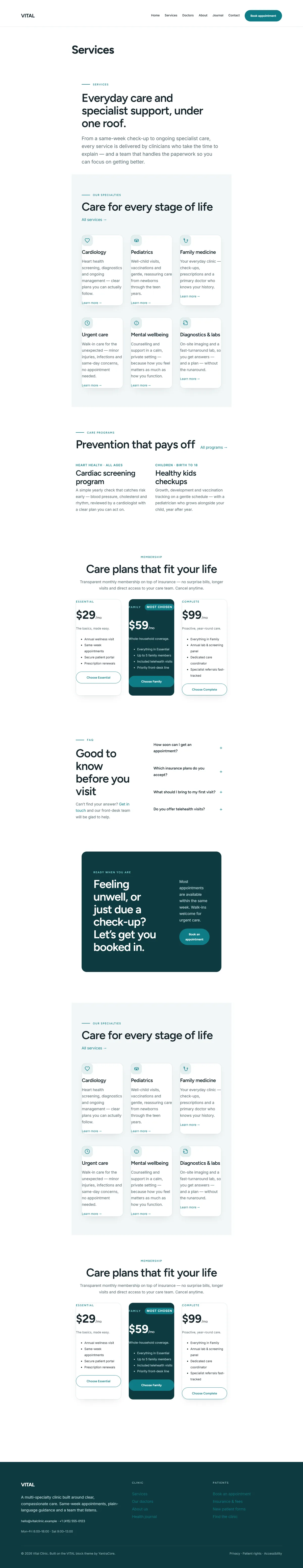VITAL — WordPress Clinic Theme screenshot 6