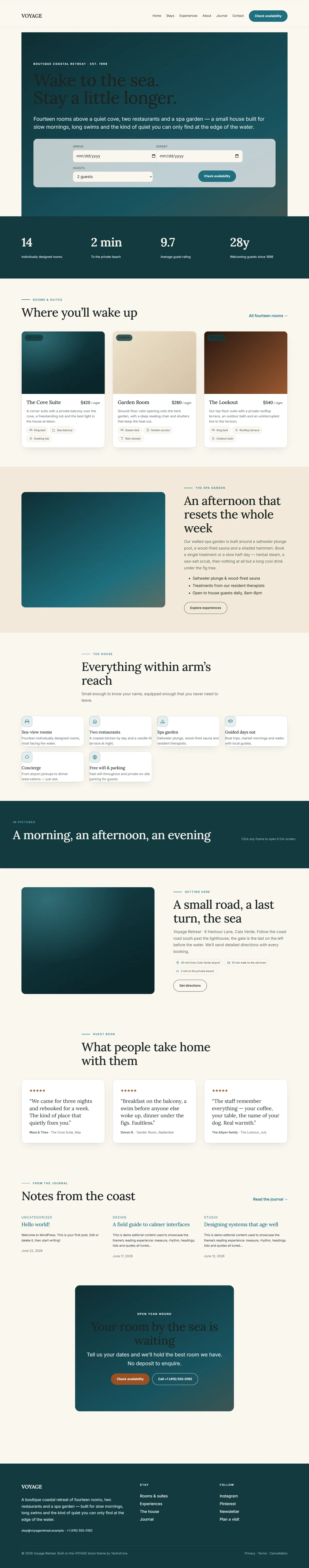 VOYAGE — WordPress Block Theme screenshot 1