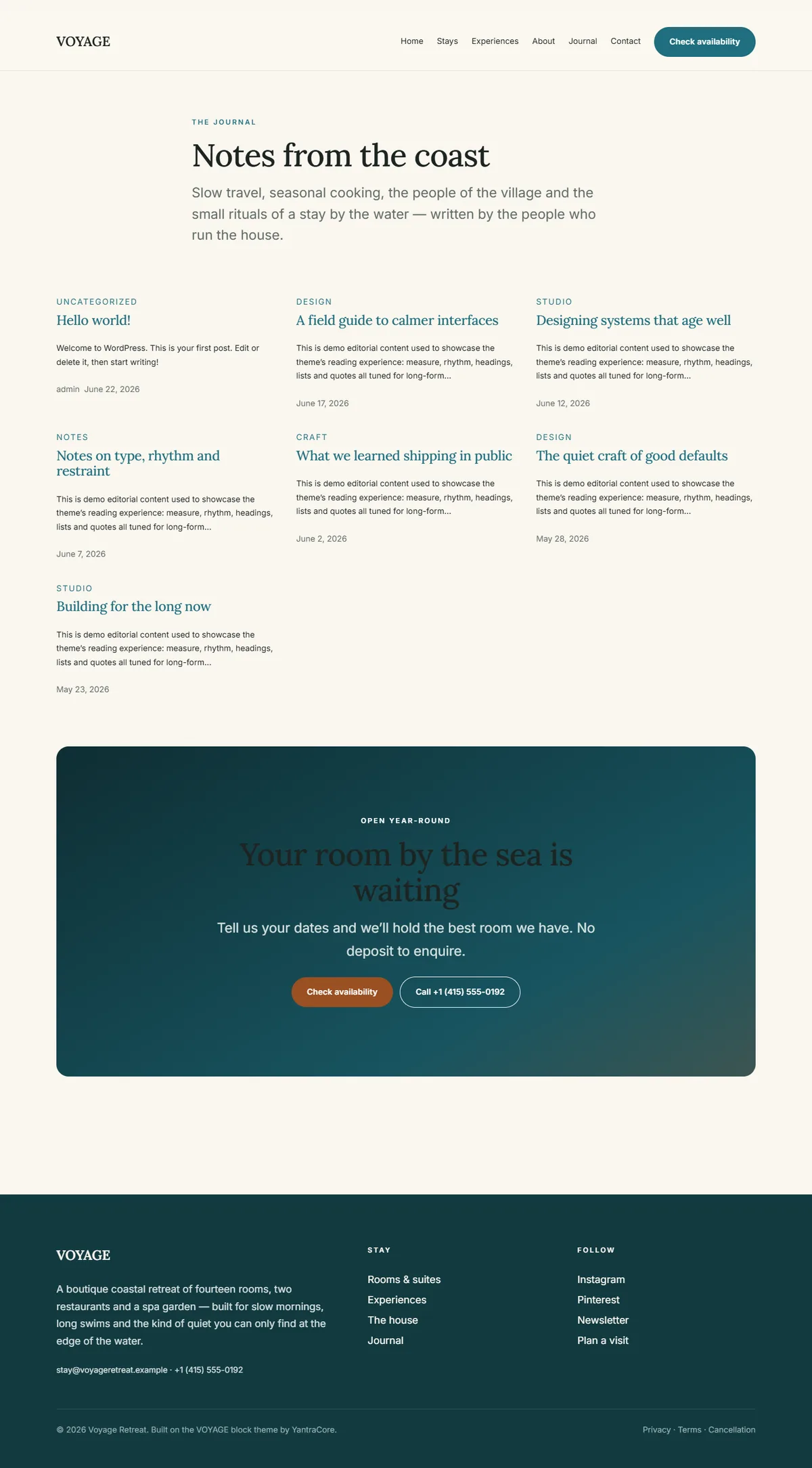 VOYAGE — WordPress Block Theme screenshot 4
